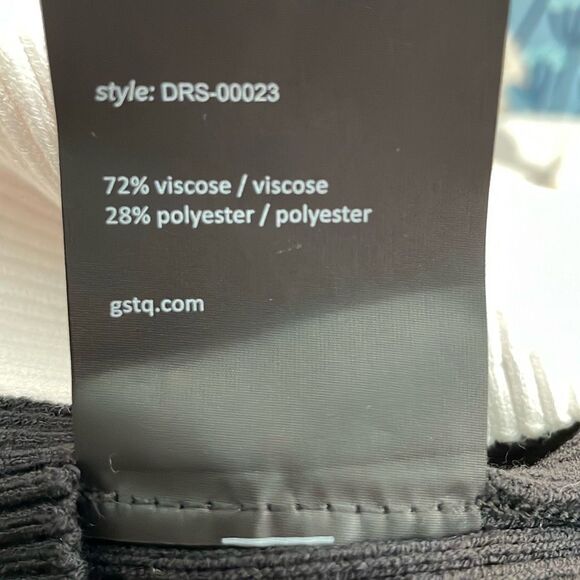 GSTQ Colorblock Sweater V-Neck Midi Dress Black White Knit M - Picture 11 of 11